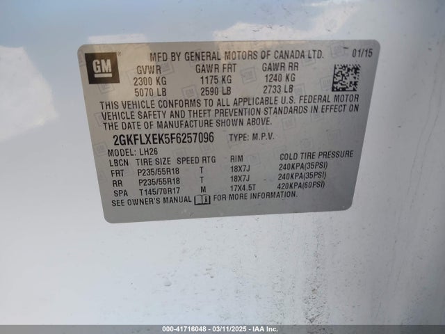 2GKFLXEK5F6257096 GMC Terrain Slt-1