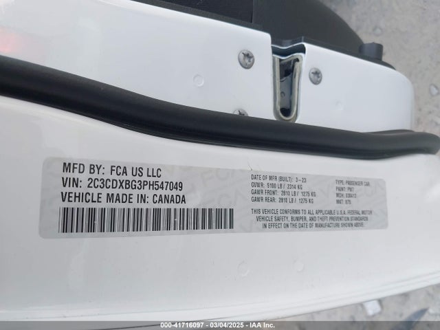 Dodge Charger Sxt 2023 2C3CDXBG3PH547049 Image 9