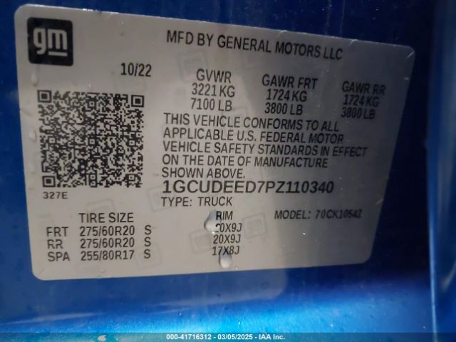 1GCUDEED7PZ110340 Chevrolet Silverado 1500 4wd  Short Bed Rst