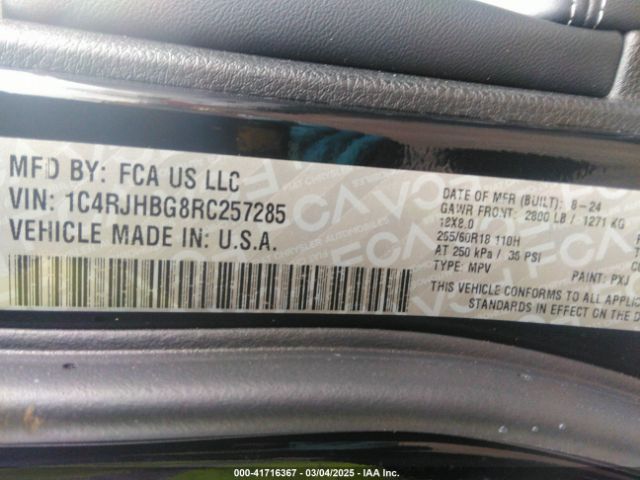 1C4RJHBG8RC257285 Jeep Grand Cherokee Limited 4x4