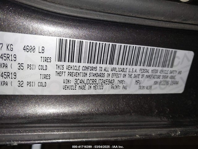 3C4NJDCB9JT245942 Jeep Compass Limited 4x4