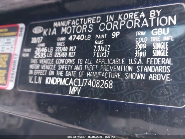 KNDPMCAC1J7408268 KIA Sportage Lx