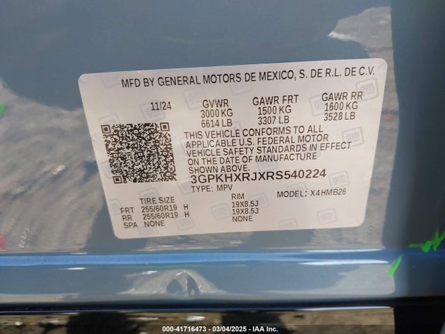 3GPKHXRJXRS540224 Honda Prologue Touring