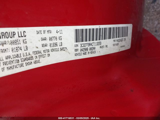 2012 FIAT 500 3C3CFFBR4CT113259 Photo 8