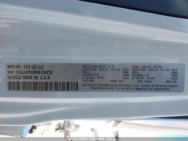 1C4JJXP62MW724232 Jeep Wrangler 4xe Unlimited Sahara 4x4