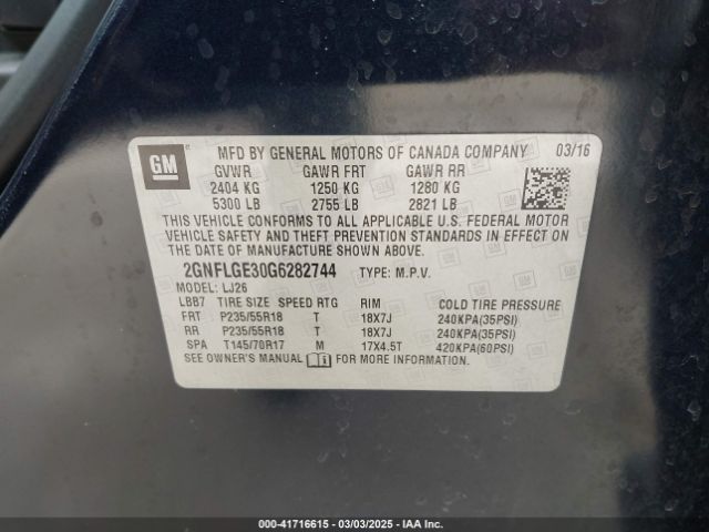 2GNFLGE30G6282744 Chevrolet Equinox Ltz
