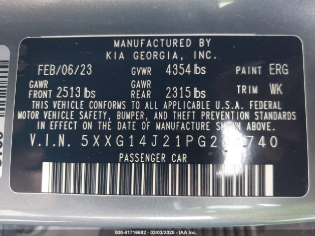 5XXG14J21PG204740 KIA K5 LXS