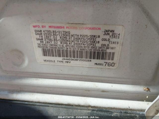 JA4AD3A38FZ000264 Mitsubishi Outlander Se