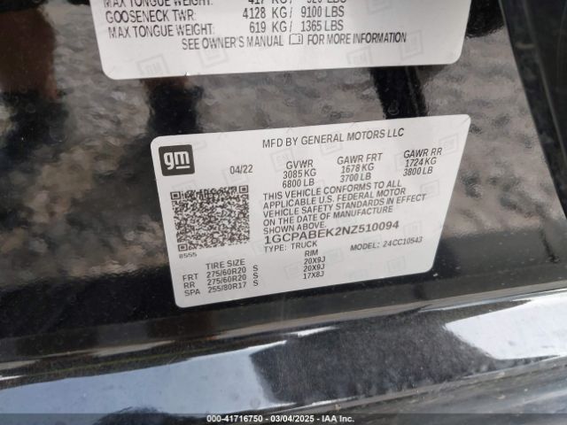 1GCPABEK2NZ510094 Chevrolet Silverado 1500 2wd  Short Bed Custom