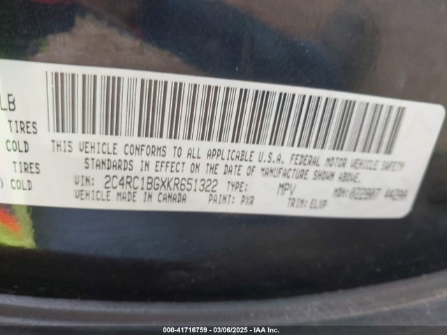 2C4RC1BGXKR651322 Chrysler Pacifica Touring L