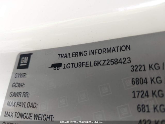 1GTU9FEL6KZ258423 GMC Sierra 1500 Denali