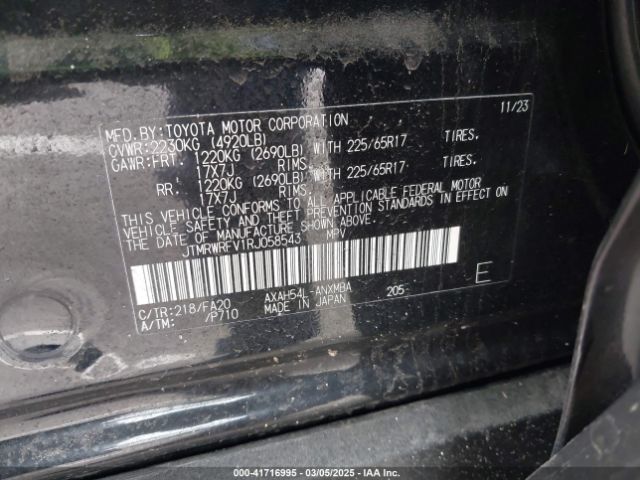 JTMRWRFV1RJ058543 Toyota Rav4 Hybrid Xle