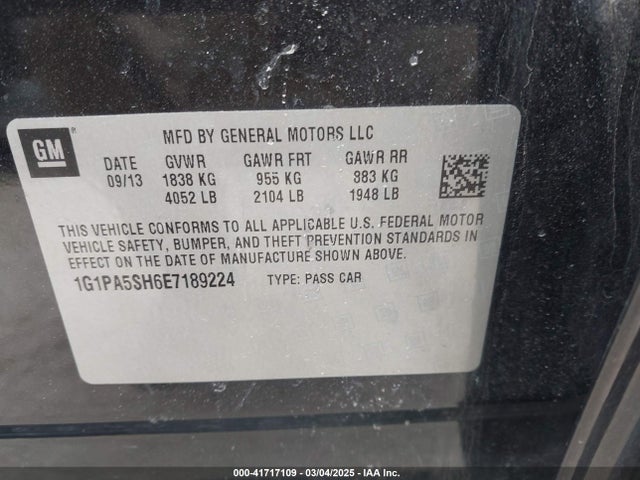 1G1PA5SH6E7189224 Chevrolet Cruze Ls Auto