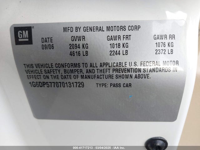 2007 CADILLAC CTS 1G6DP577070131729 Photo 8
