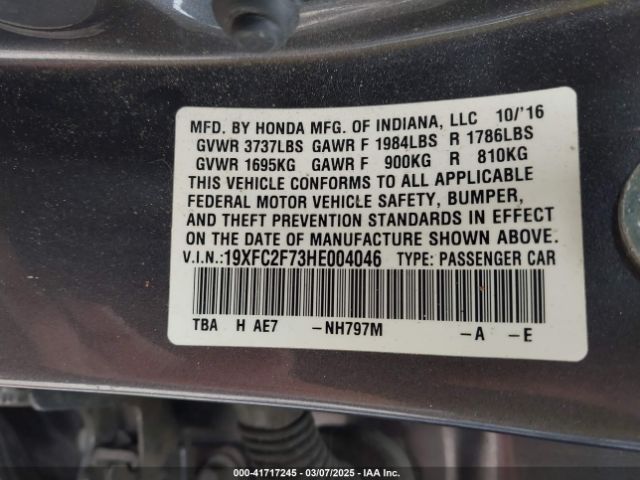 19XFC2F73HE004046 Honda CIVIC EX