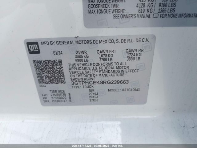 3GTPHCEK8RG239663 GMC Sierra 1500 2wd  Short Box Elevation