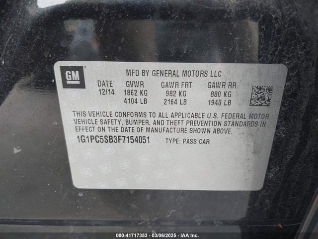 Chevrolet Cruze 1lt Auto 2015 1G1PC5SB3F7154051 Image 9