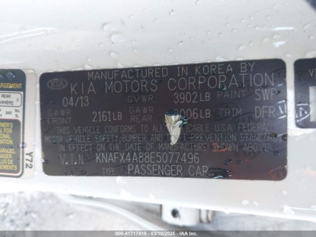 KNAFX4A88E5077496 KIA FORTE EX