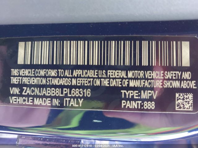 ZACNJABB8LPL68316 Jeep Renegade Latitude Fwd
