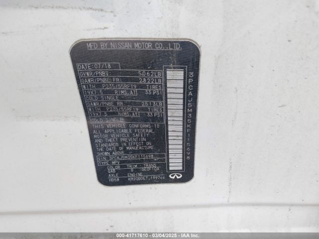 3PCAJ5M35KF115698 Infiniti Qx50 Essential