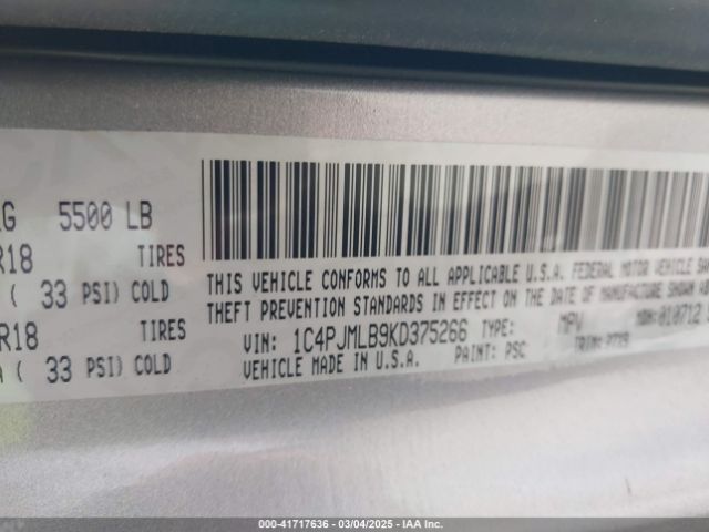 2019 JEEP CHEROKEE 1C4PJMLB9KD375266 Photo 8