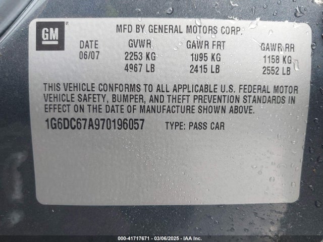 2007 CADILLAC STS 1G6DC67A970196057 Photo 8