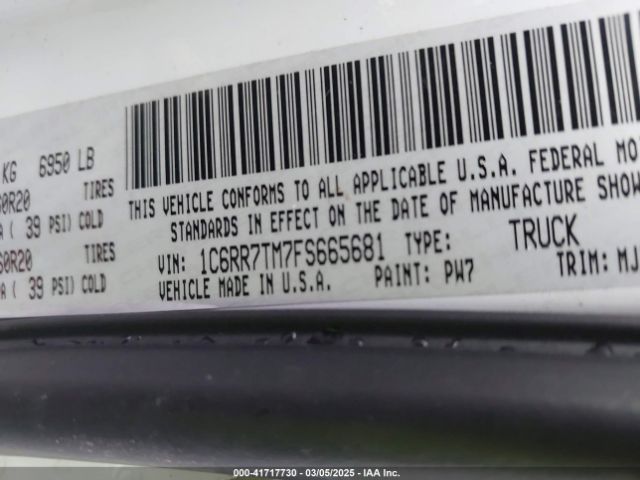 1C6RR7TM7FS665681 RAM 1500 Big Horn