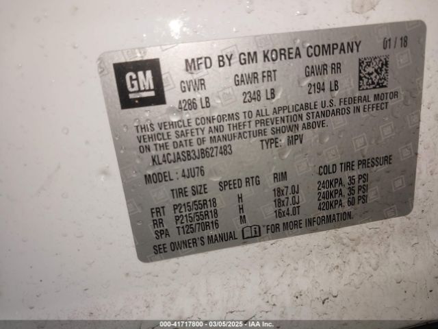 KL4CJASB3JB627483 Buick Encore Preferred