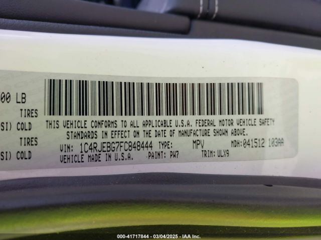 1C4RJEBG7FC848444 Jeep Grand Cherokee Limited