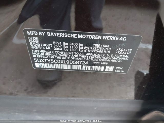 5UXTY5C0XL9D58724 BMW X3 Xdrive30i