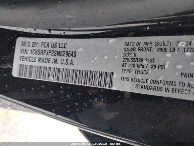 1C6SRFJP2SN529640 RAM 1500