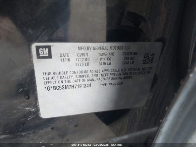1G1BC5SM7H7191344 Chevrolet Cruze Ls Auto