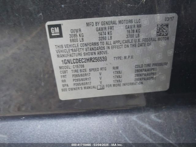 1GNLCDEC2HR256539 Chevrolet Tahoe Commercial Fleet