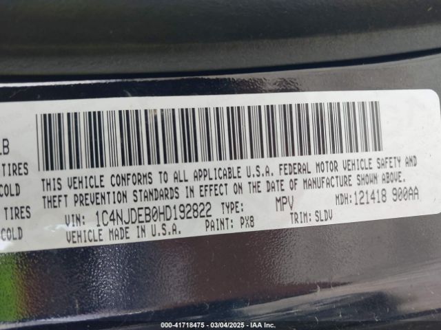 1C4NJDEB0HD192822 Jeep Compass High Altitude 4x4