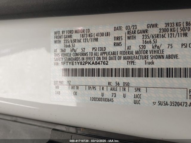 1FTYE1Y82PKA84762 Ford Transit-150