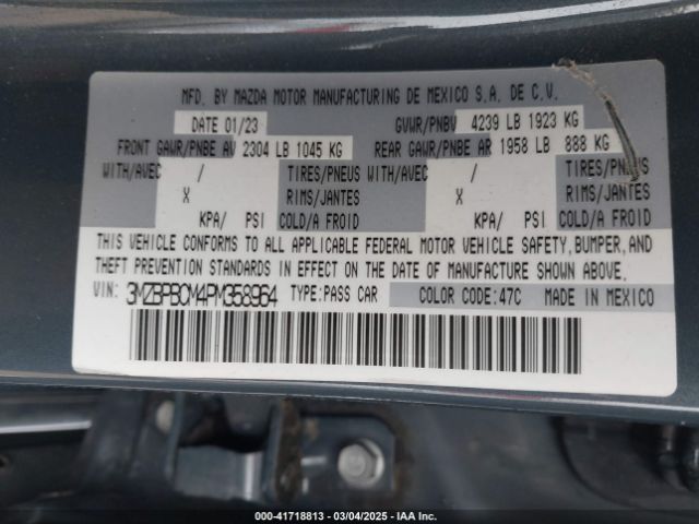 3MZBPBCM4PM358964 Mazda Mazda3 2.5 S Carbon Edition