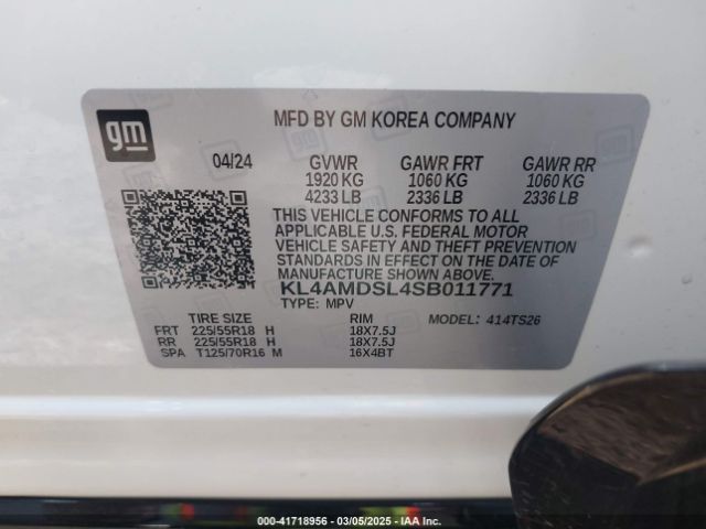 KL4AMDSL4SB011771 Buick Encore Gx Sport Touring Fwd