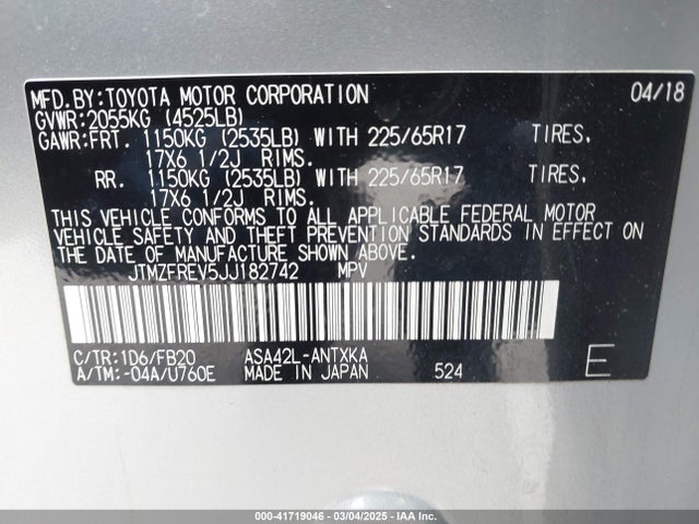Toyota RAV4 LE 2018 JTMZFREV5JJ182742 Image 9