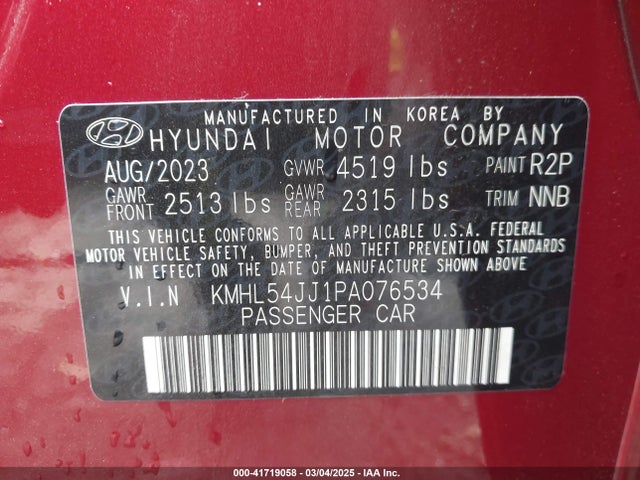 KMHL54JJ1PA076534 Hyundai Sonata Hybrid Limited