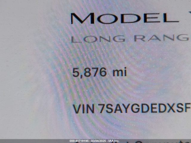 7SAYGDEDXSF248734 Tesla Model Y Long Range Dual Motor All-wheel Drive