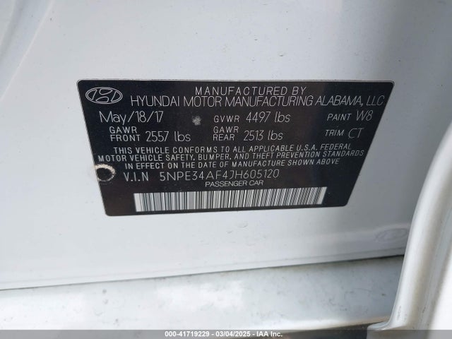 5NPE34AF4JH605120 Hyundai gdi theta-ii