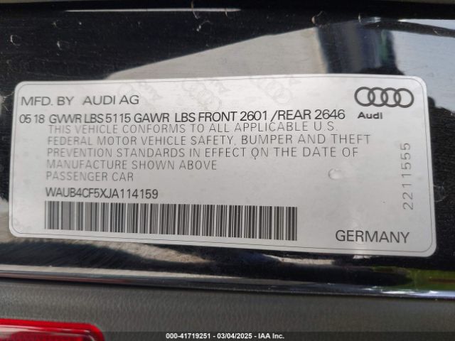 WAUB4CF5XJA114159 Audi S5 3.0t Premium Plus