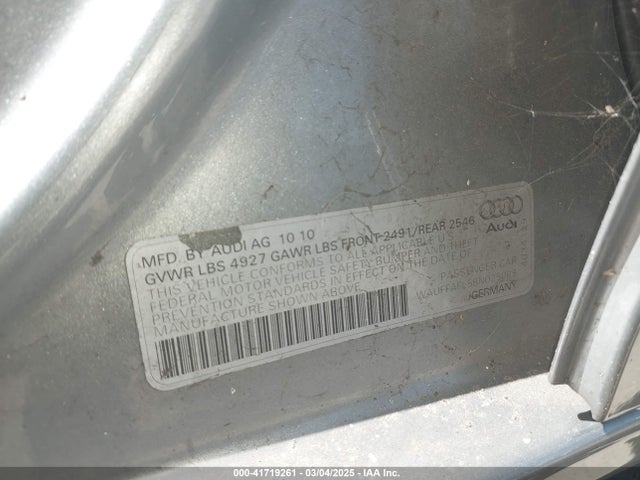 2011 AUDI A4 WAUFFAFL5BN025009 Photo 8
