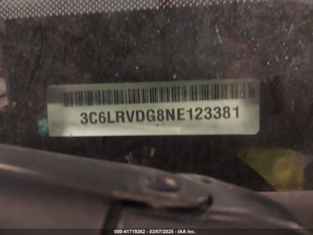 3C6LRVDG8NE123381 RAM Promaster 2500 High Roof 159 Wb