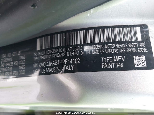 Jeep Renegade 2017 ZACCJAAB4HPF14102 Image 9