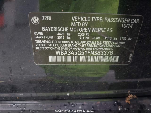 WBA3A5G51FNS83378 BMW 328I