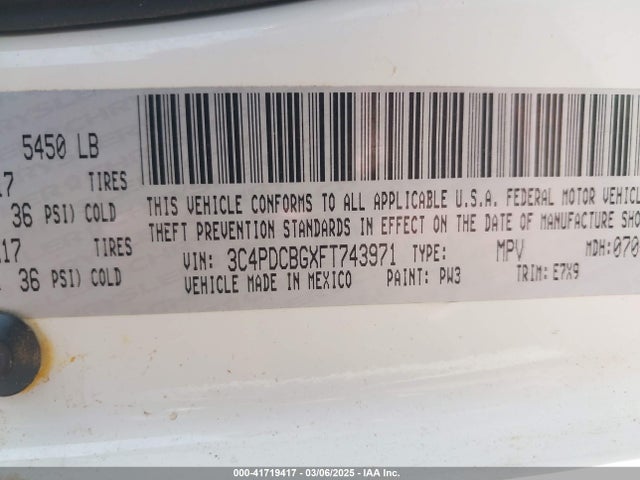3C4PDCBGXFT743971 Dodge 2015