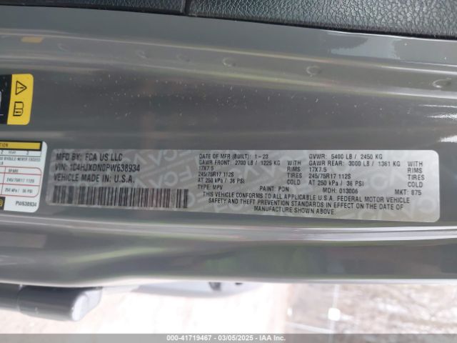 1C4HJXDN0PW638934 Jeep Wrangler 4-door Sport S 4x4