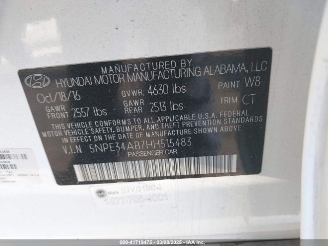 5NPE34AB7HH515483 Hyundai Sonata Sport 2.0t