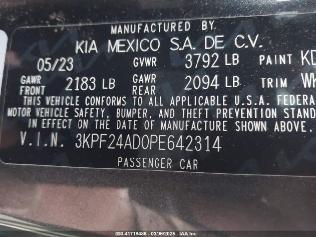 3KPF24AD0PE642314 KIA Forte Lxs